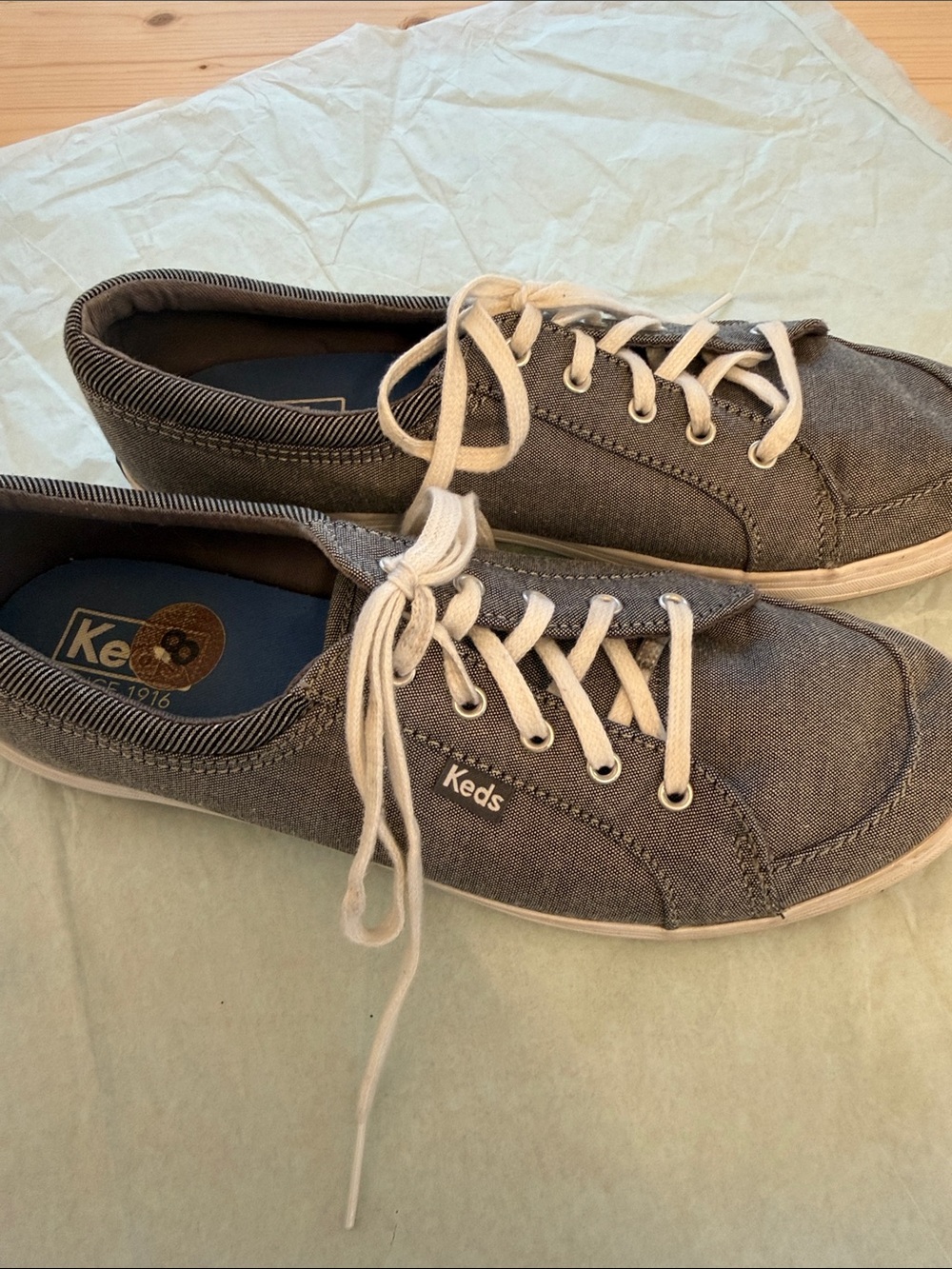 Keds Women's Canvas Lace-Up Sneakers - Gray